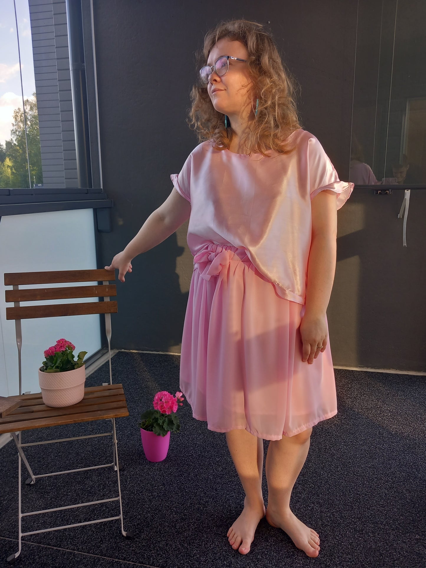 Rusettihame, vaaleanpunainen