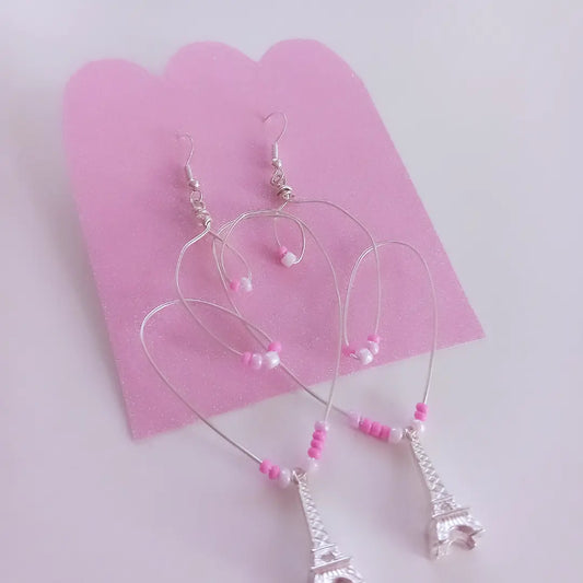 PARIS EDITION La Tour earrings, pink